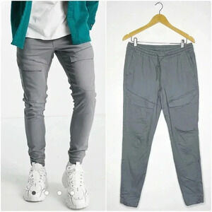 Jack & Jones Intelligence cargo pants with front pocket in gray Size Medium